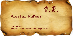 Viszlai Rufusz névjegykártya